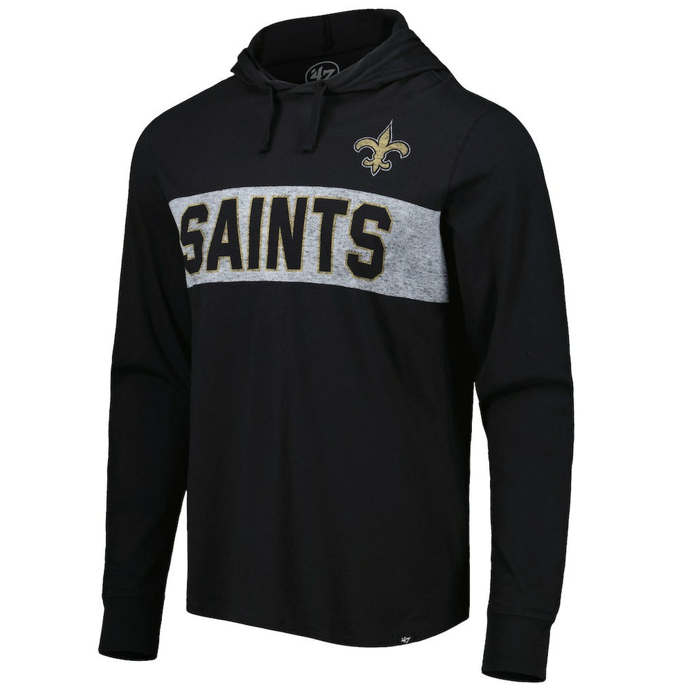 New Orleans Saints '47 Field Franklin Hooded Long Sleeve T-Shirt - Black for sale