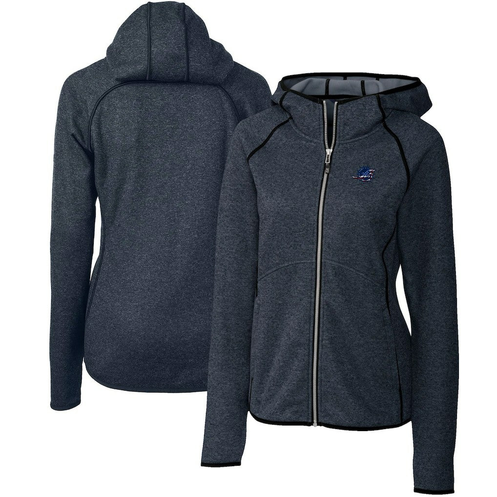 Miami Dolphins Cutter & Buck Women's Mainsail Full-Zip Jacket - Heathered Navy discount