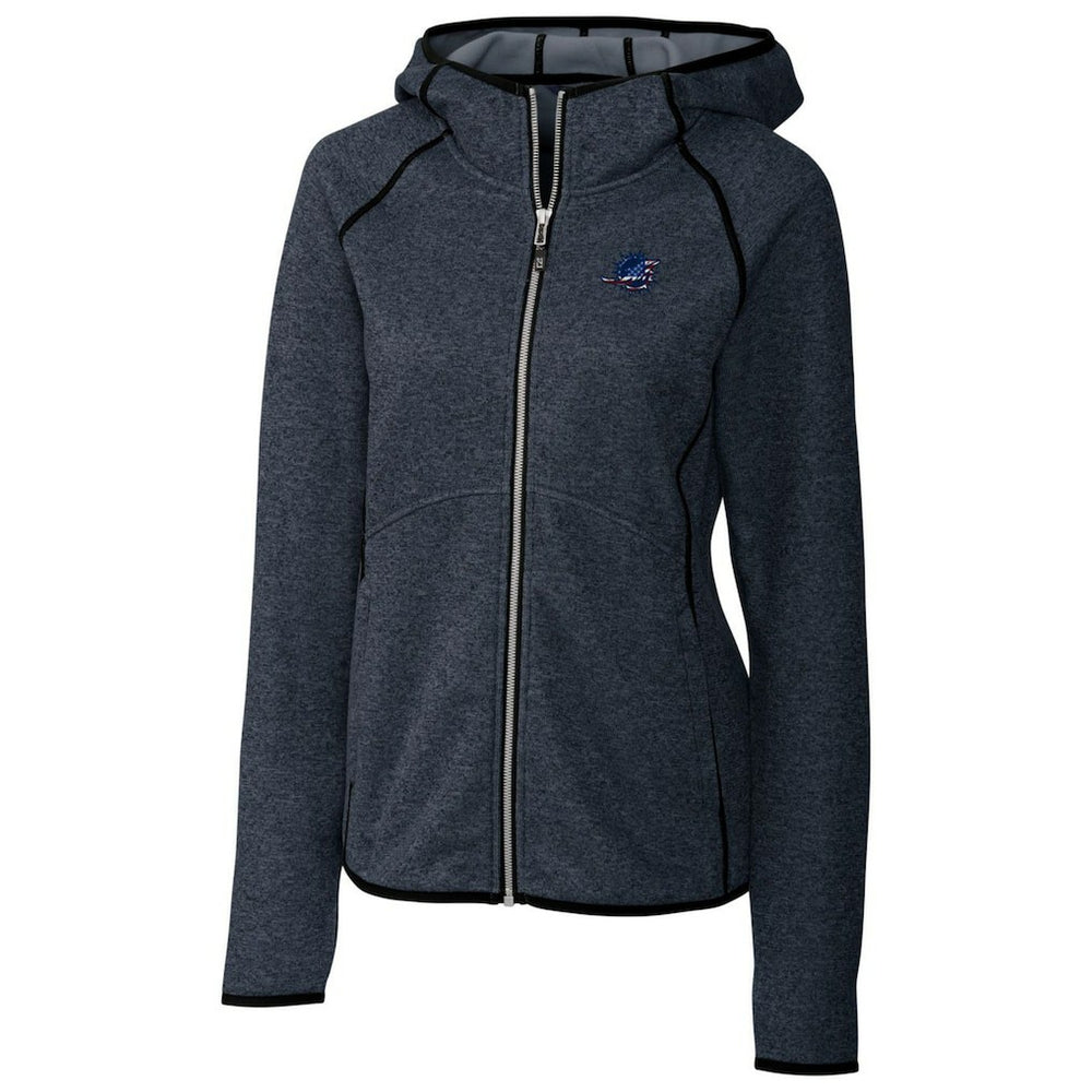 Miami Dolphins Cutter & Buck Women's Mainsail Full-Zip Jacket - Heathered Navy discount