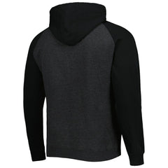St. Louis Blues Mitchell & Ness Distressed Logo Raglan Pullover Hoodie Heather Black