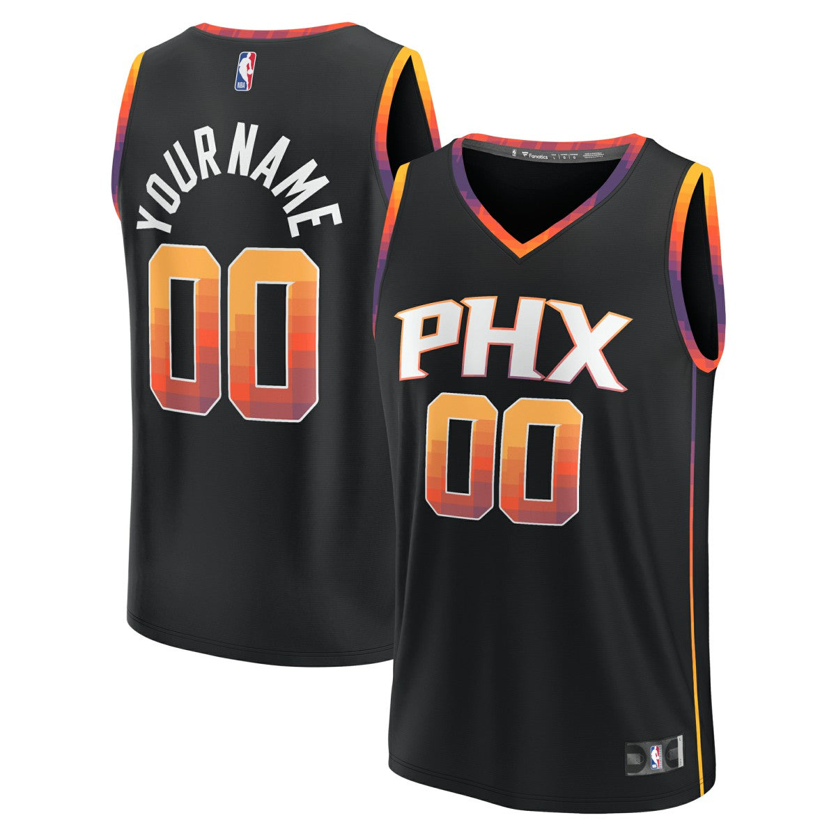 Phoenix Suns Fast Break Custom Replica Jersey - Black - Statement Edition | Fanatics shop