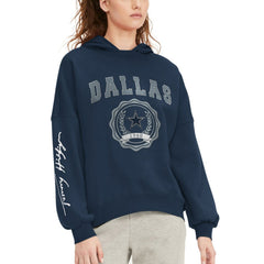 Dallas Cowboys Tommy Hilfiger Women's Becca Dropped Shoulders Pullover Hoodie - Navy on sale