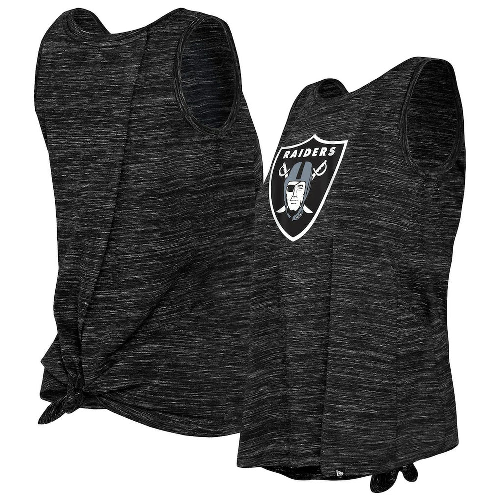 Las Vegas Raiders New Era Women's Space Dye Tie-Back Tank Top - Black on sale