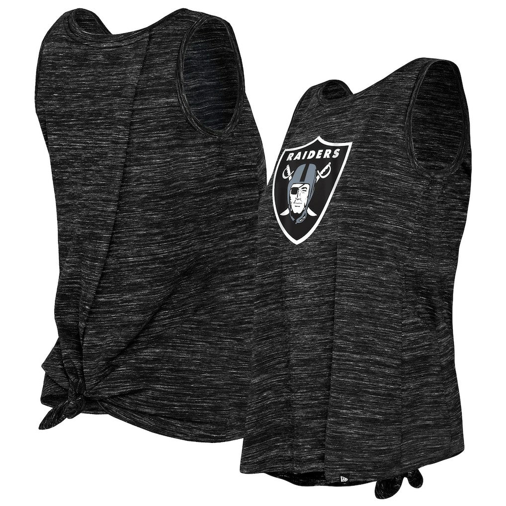 Las Vegas Raiders New Era Women's Space Dye Tie-Back Tank Top - Black on sale