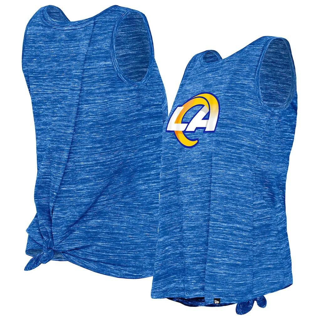 Los Angeles Rams New Era Women's Space Dye Tie-Back Tank Top - Royal discount
