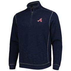 Atlanta Braves Tommy Bahama Tobago Bay Tri-Blend Quarter-Zip Sweatshirt - Blue