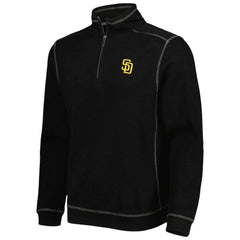 San Diego Padres Tommy Bahama Tobago Bay Tri-Blend Quarter-Zip Sweatshirt - Black