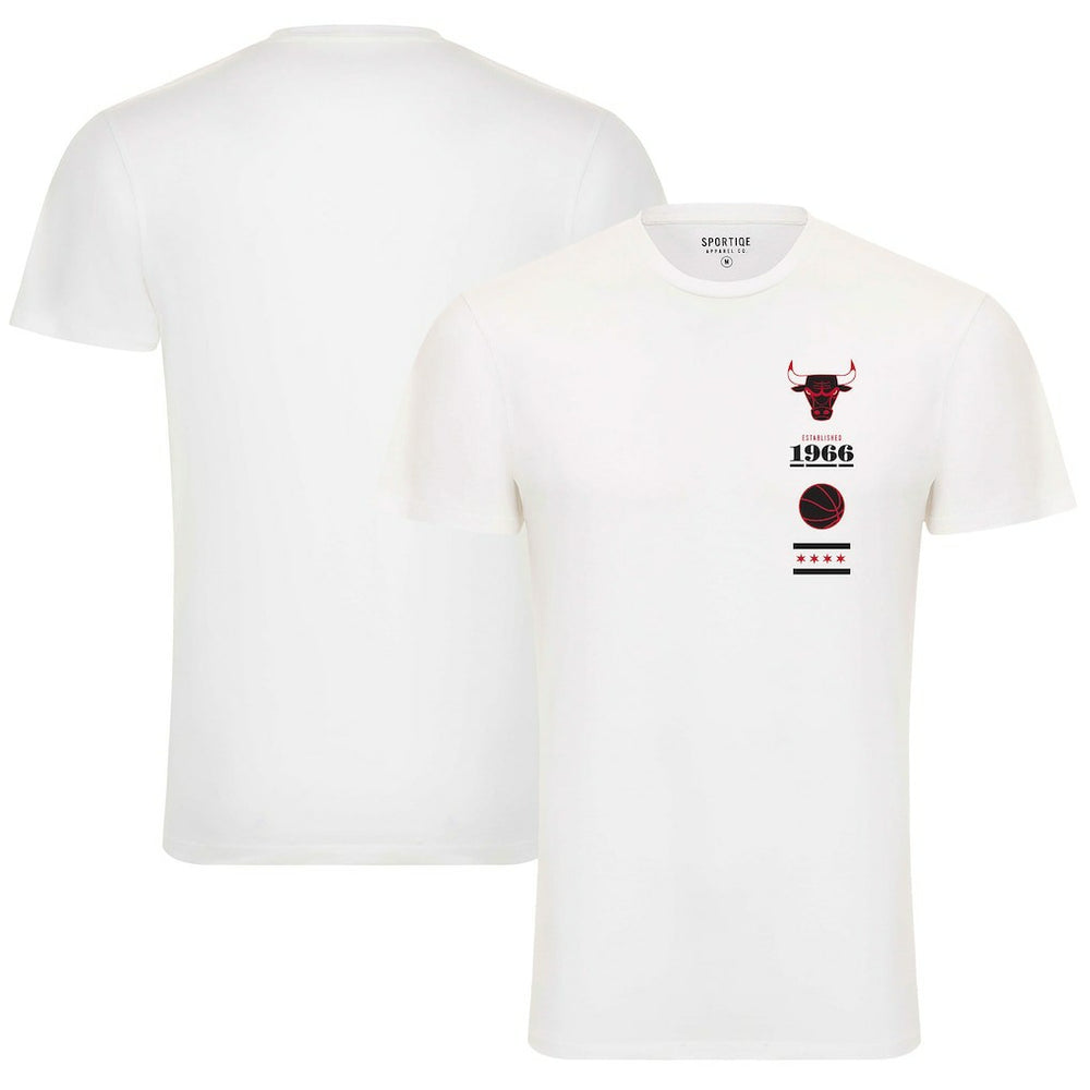 Chicago Bulls Sportiqe Unisex 1966 Collection City Flag Bingham T-Shirt sale - White on sale