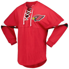 Arizona Cardinals Women's Spirit Jersey Lace-Up V-Neck Long Sleeve T-Shirt - Cardinal outlet