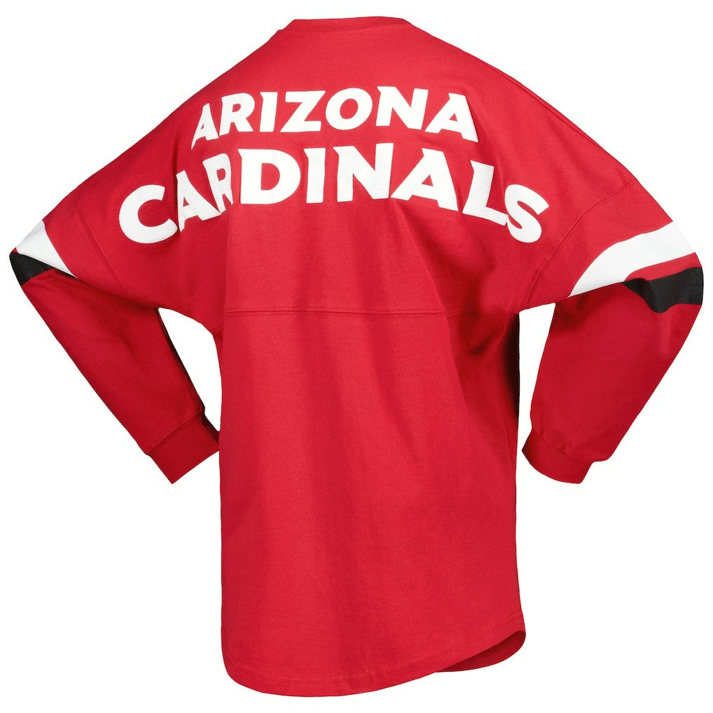 Arizona Cardinals Women's Spirit Jersey Lace-Up V-Neck Long Sleeve T-Shirt - Cardinal outlet