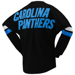 Carolina Panthers Women's Spirit Jersey Lace-Up V-Neck Long Sleeve T-Shirt - Black cheap