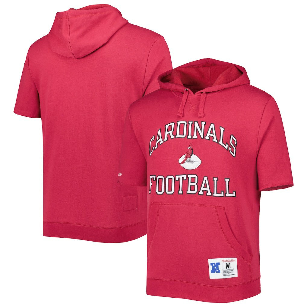 Arizona Cardinals Washed Short Sleeve Pullover Hoodie - Cardinal outlet
