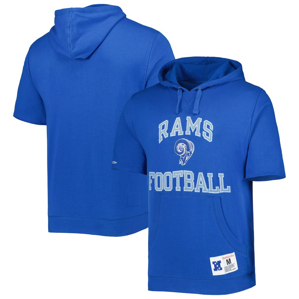 Los Angeles Rams Washed Short Sleeve Pullover Hoodie - Royal discount