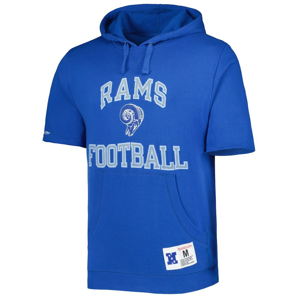 Los Angeles Rams Washed Short Sleeve Pullover Hoodie - Royal discount