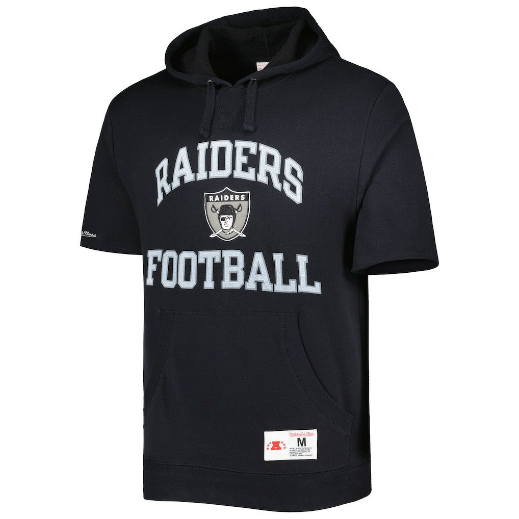 Las Vegas Raiders Washed Short Sleeve Pullover Hoodie - Black sale