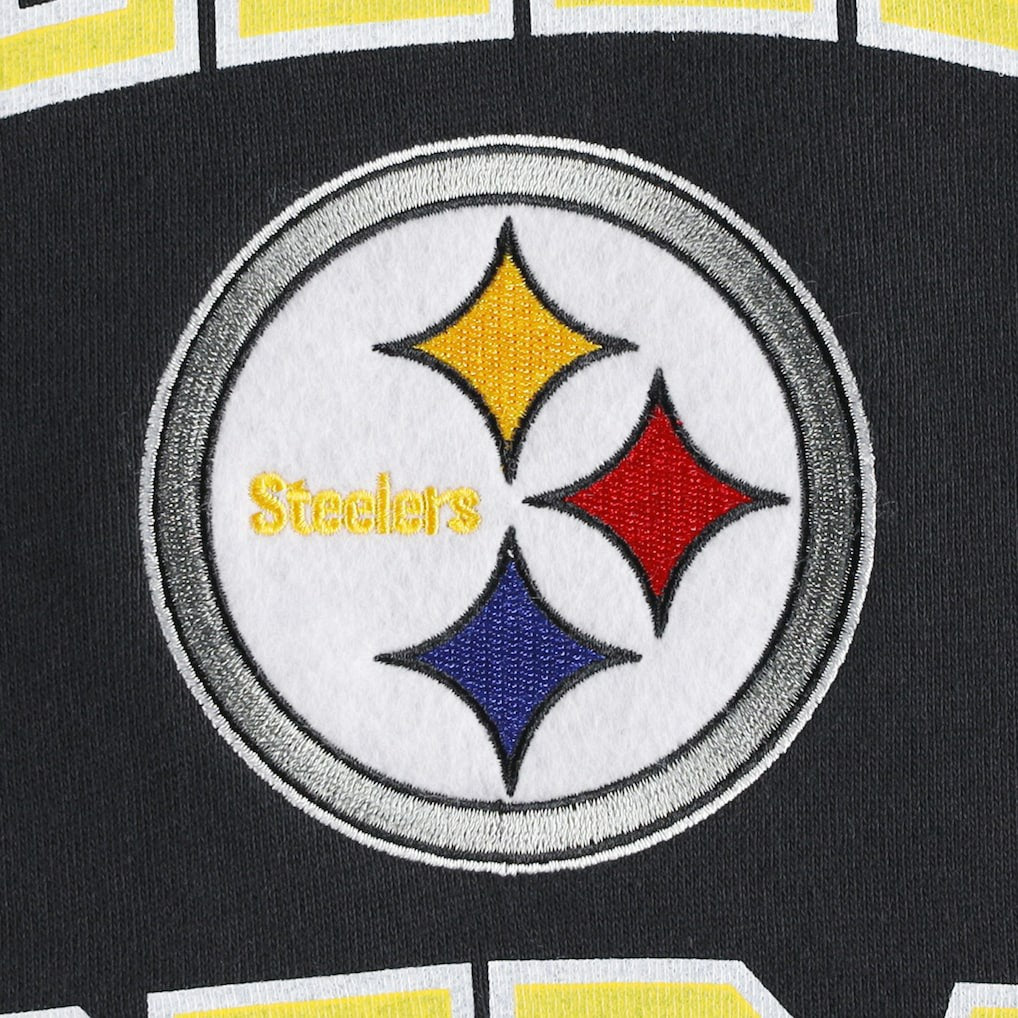 Pittsburgh Steelers Washed Short Sleeve Pullover Hoodie - Black discount