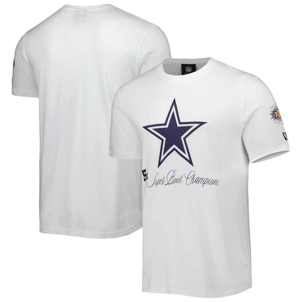 Dallas Cowboys New Era 5x Super Bowl Champions T-Shirt - White discount