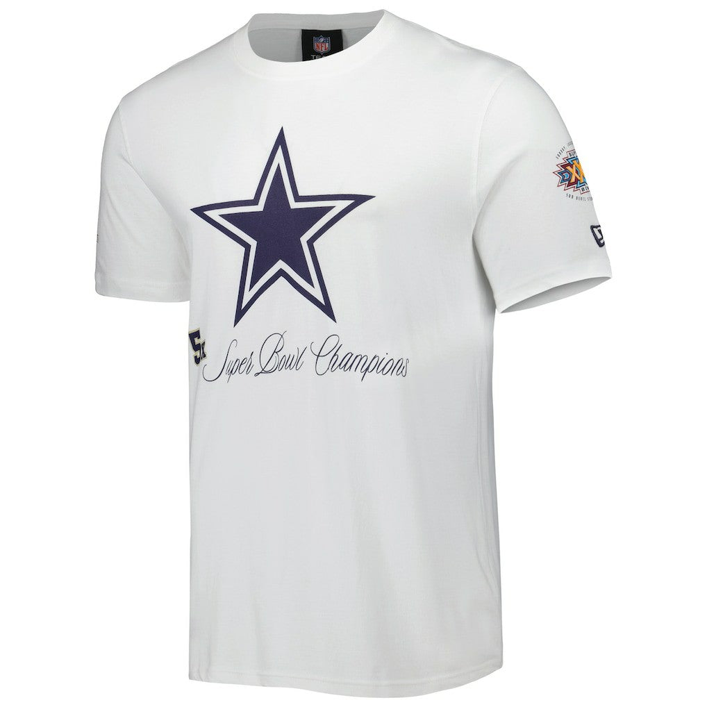 Dallas Cowboys New Era 5x Super Bowl Champions T-Shirt - White discount