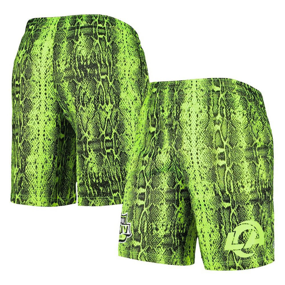 Los Angeles Rams New Era Summer Pop Shorts - Neon Green on sale