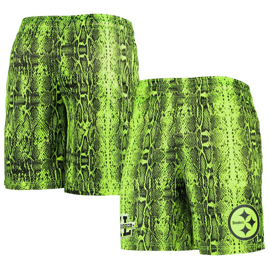 Pittsburgh Steelers New Era Summer Pop Shorts - Neon Green on sale