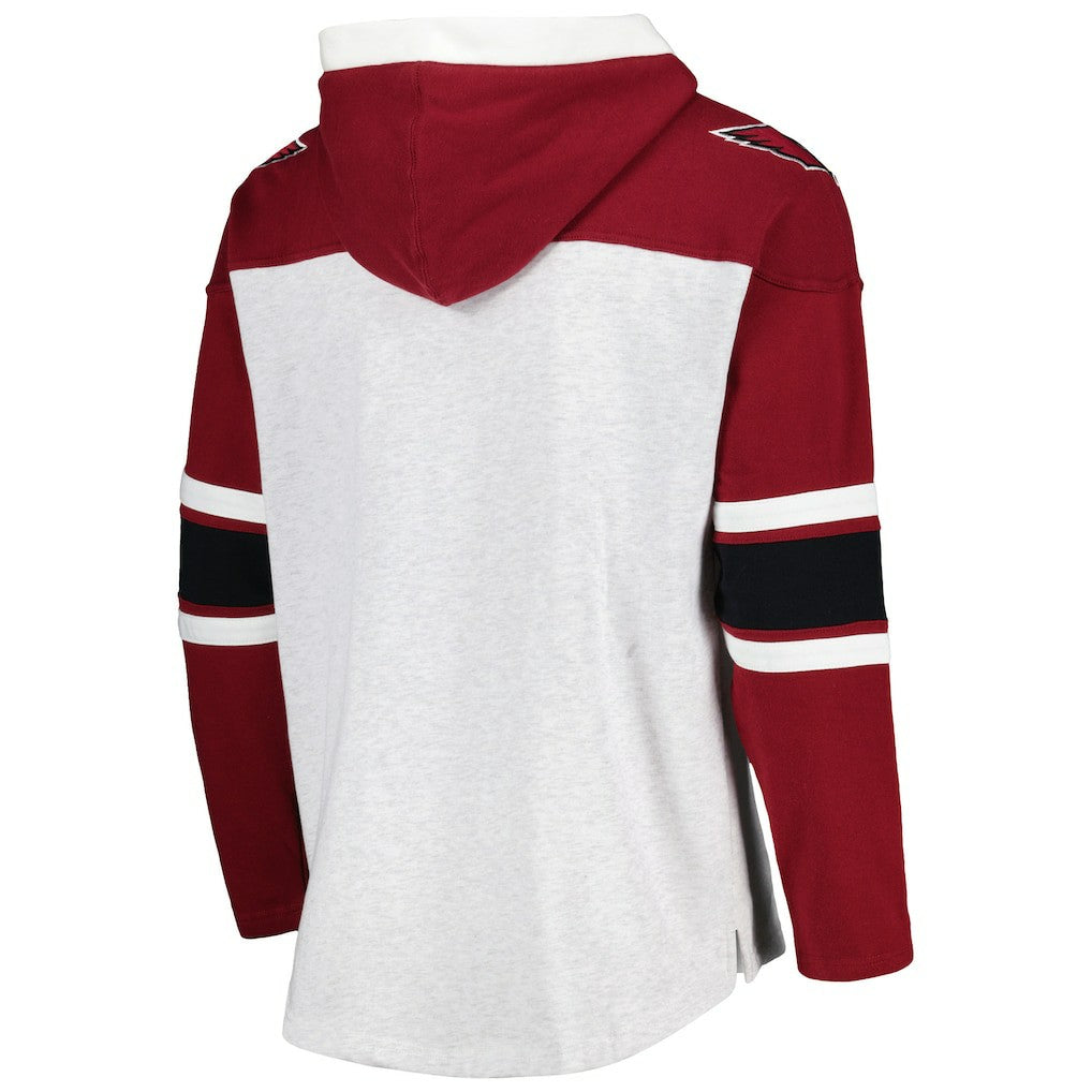 Arizona Cardinals '47 Gridiron Lace-Up Pullover Hoodie - Heather Gray discount