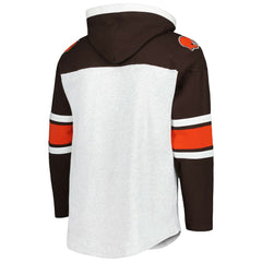 Cleveland Browns '47 Gridiron Lace-Up Pullover Hoodie - Heather Gray online