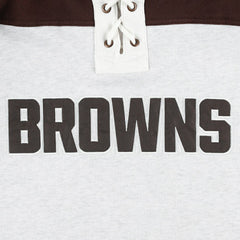 Cleveland Browns '47 Gridiron Lace-Up Pullover Hoodie - Heather Gray online