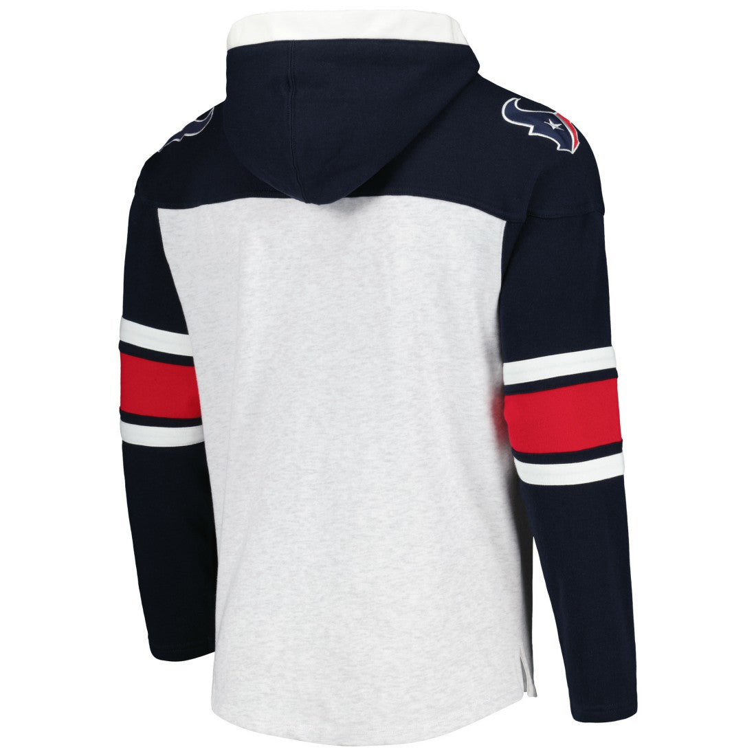 Houston Texans '47 Gridiron Lace-Up Pullover Hoodie - Heather Gray sale