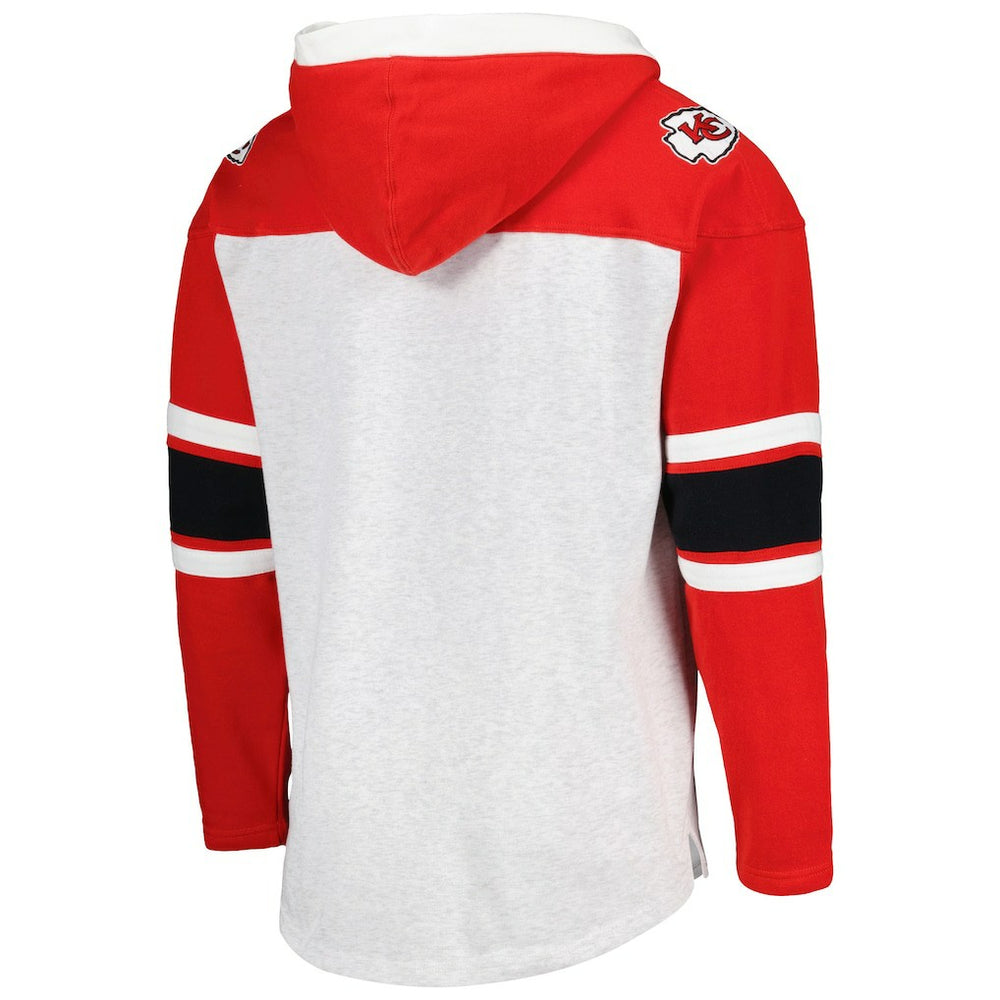 Kansas City Chiefs '47 Gridiron Lace-Up Pullover Hoodie - Heather Gray on sale