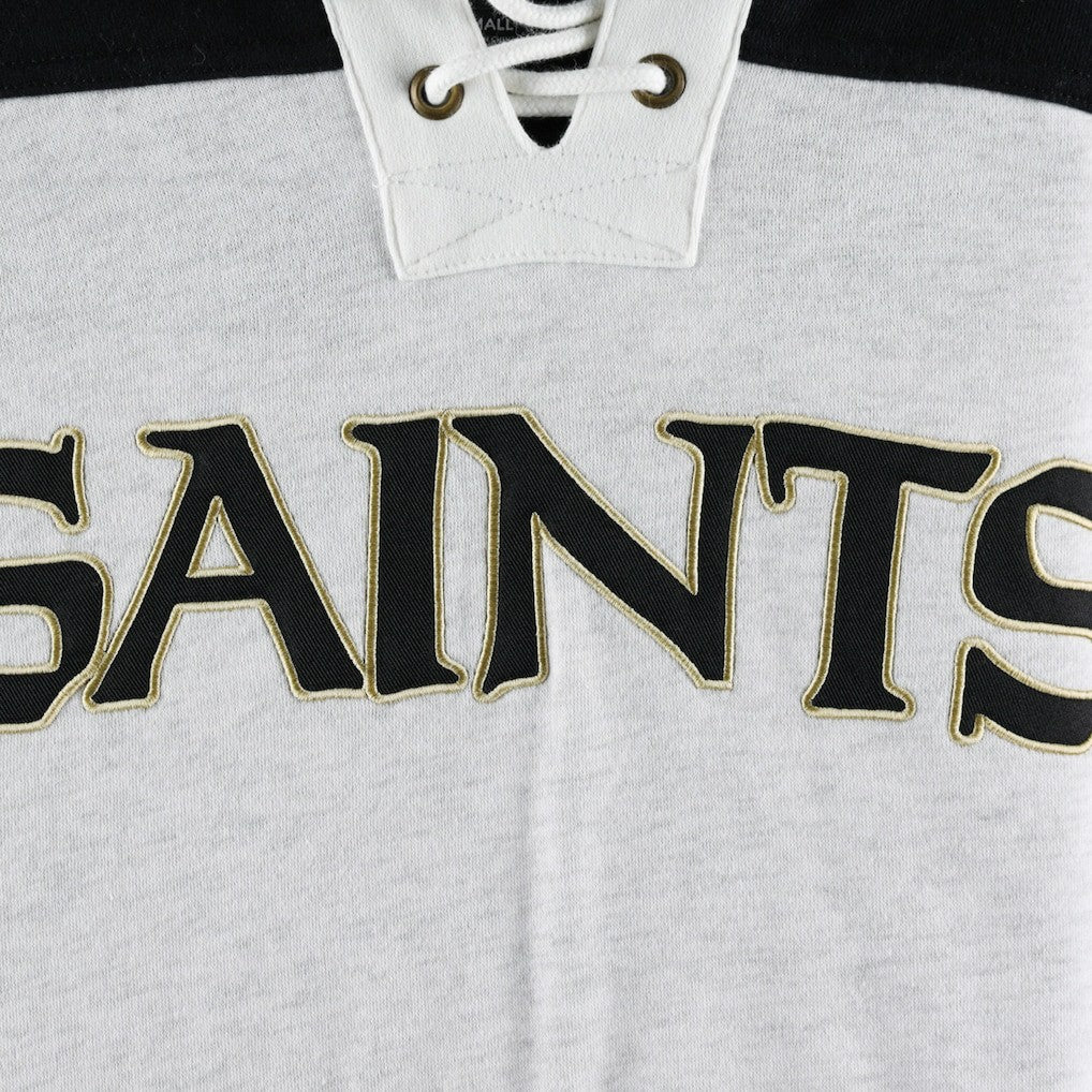 New Orleans Saints '47 Gridiron Lace-Up Pullover Hoodie - Heather Gray on sale
