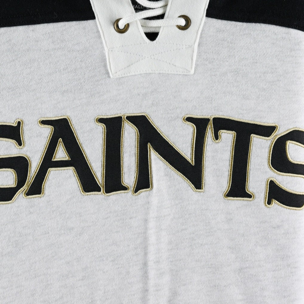 New Orleans Saints '47 Gridiron Lace-Up Pullover Hoodie - Heather Gray on sale