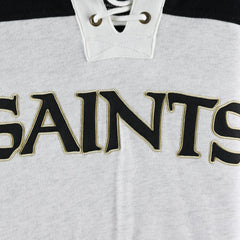 New Orleans Saints '47 Gridiron Lace-Up Pullover Hoodie - Heather Gray on sale