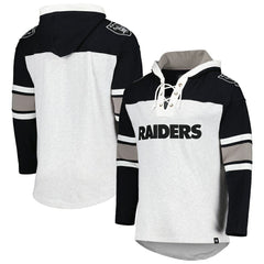 Las Vegas Raiders '47 Gridiron Lace-Up Pullover Hoodie - Heather Gray online