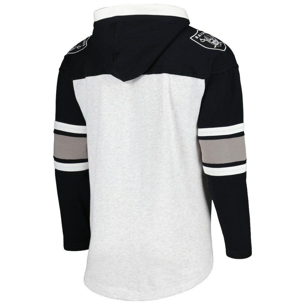 Las Vegas Raiders '47 Gridiron Lace-Up Pullover Hoodie - Heather Gray online