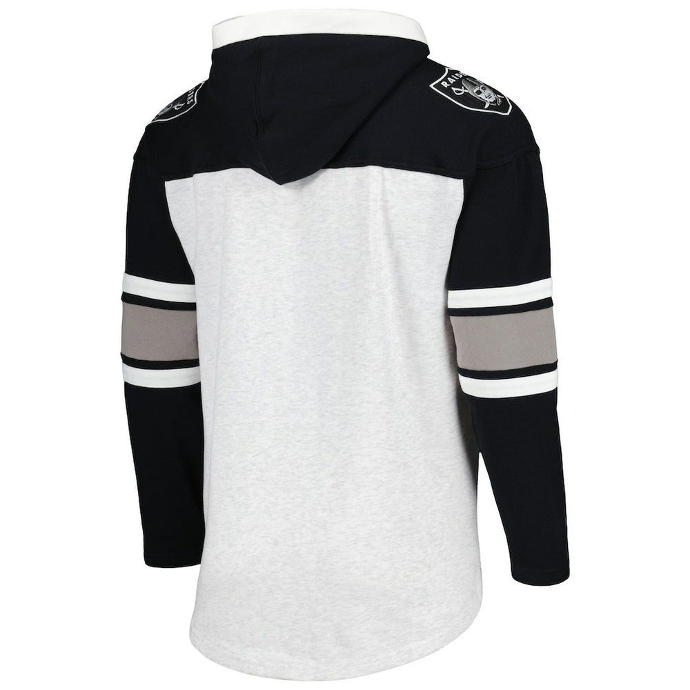 Las Vegas Raiders '47 Gridiron Lace-Up Pullover Hoodie - Heather Gray online