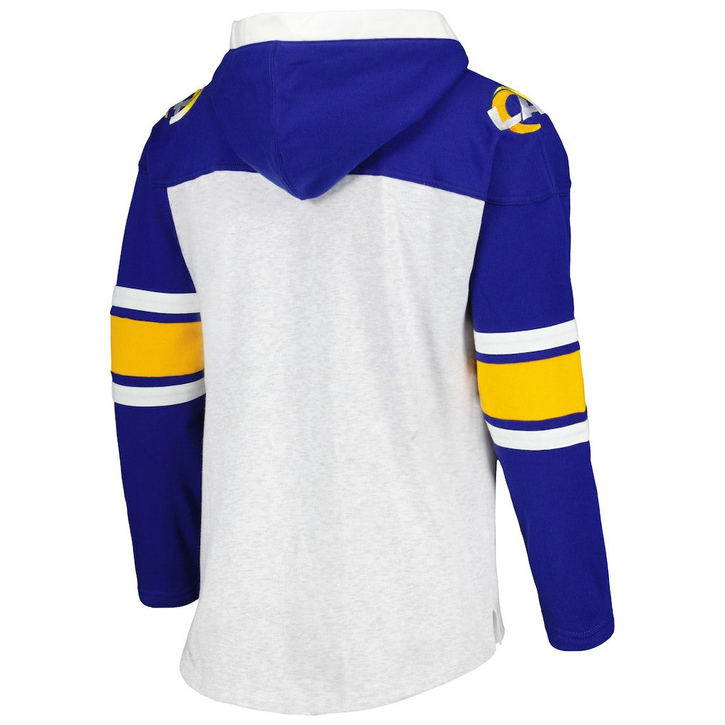 Los Angeles Rams '47 Gridiron Lace-Up Pullover Hoodie - Heather Gray online