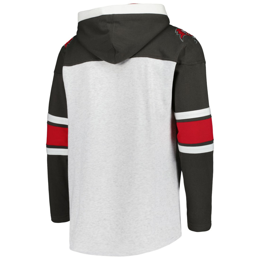 Tampa Bay Buccaneers '47 Gridiron Lace-Up Pullover Hoodie - Heather Gray sale