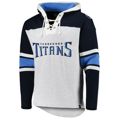 Tennessee Titans '47 Gridiron Lace-Up Pullover Hoodie - Heather Gray for sale