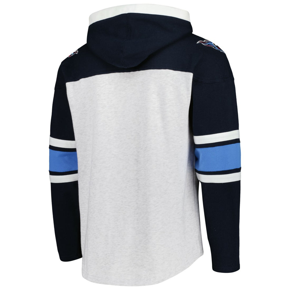 Tennessee Titans '47 Gridiron Lace-Up Pullover Hoodie - Heather Gray for sale