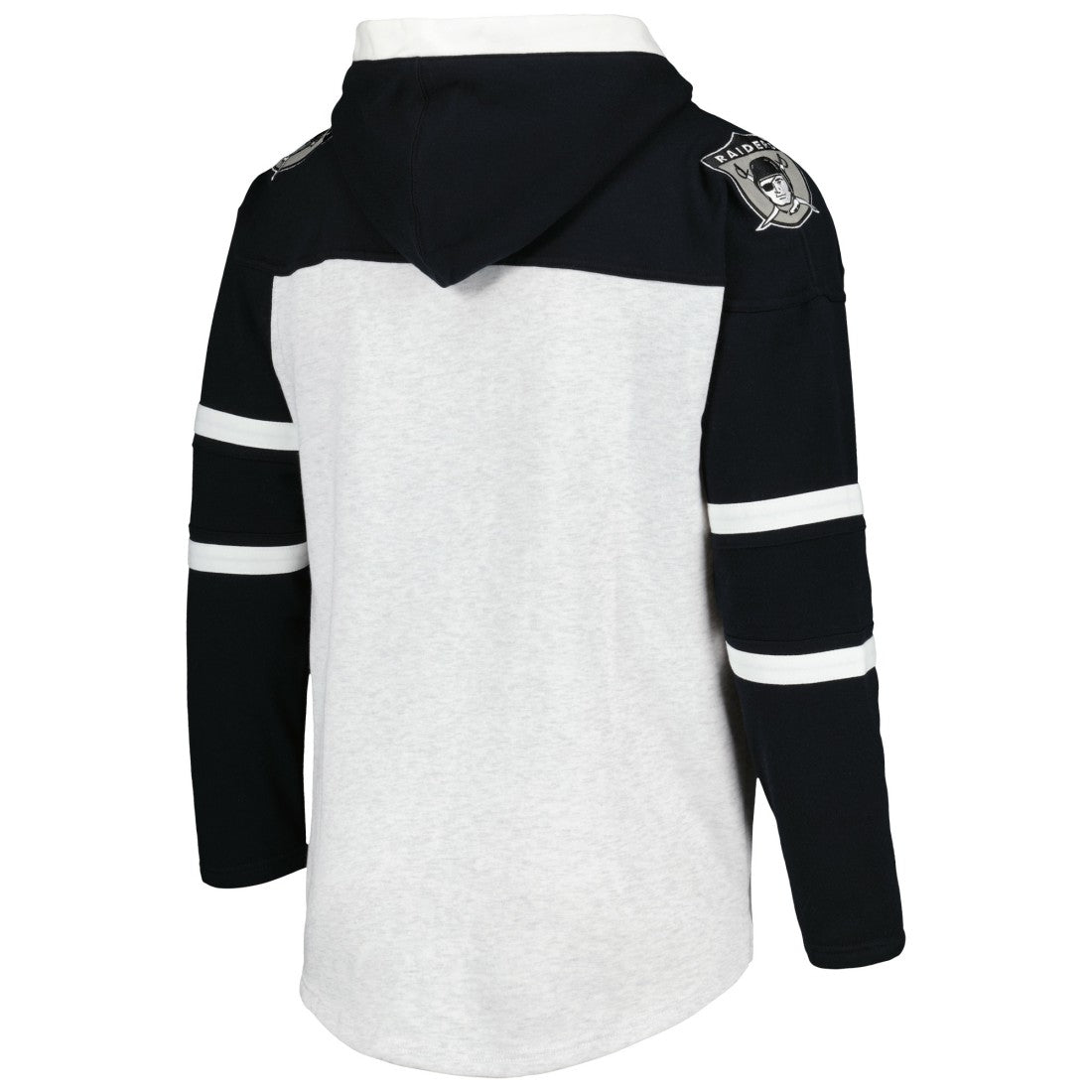 Las Vegas Raiders '47 Historic Logo Gridiron Lace-Up Pullover Hoodie - Heather Gray sale