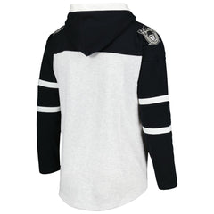 Las Vegas Raiders '47 Historic Logo Gridiron Lace-Up Pullover Hoodie - Heather Gray sale