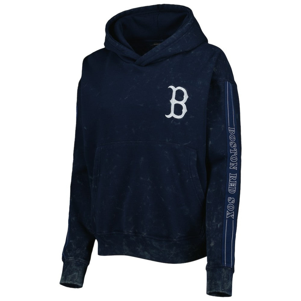 Boston Red Sox The Wild Collective Women's Marble Pullover Hoodie - Navy