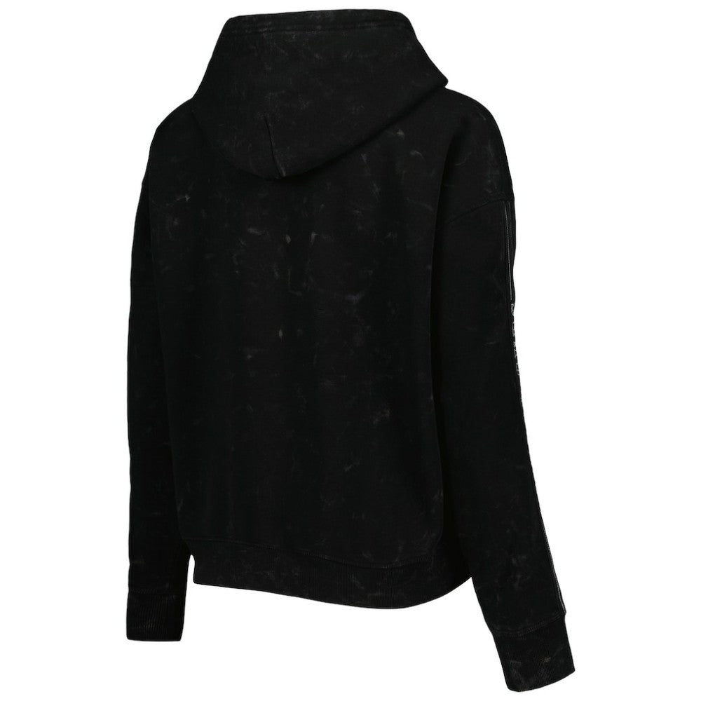 Chicago Cubs The Wild Collective Women's Marble Pullover Hoodie - Black