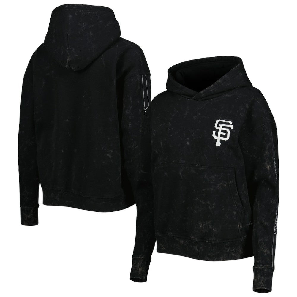 San Francisco Giants The Wild Collective Women's Marble Pullover Hoodie - Black