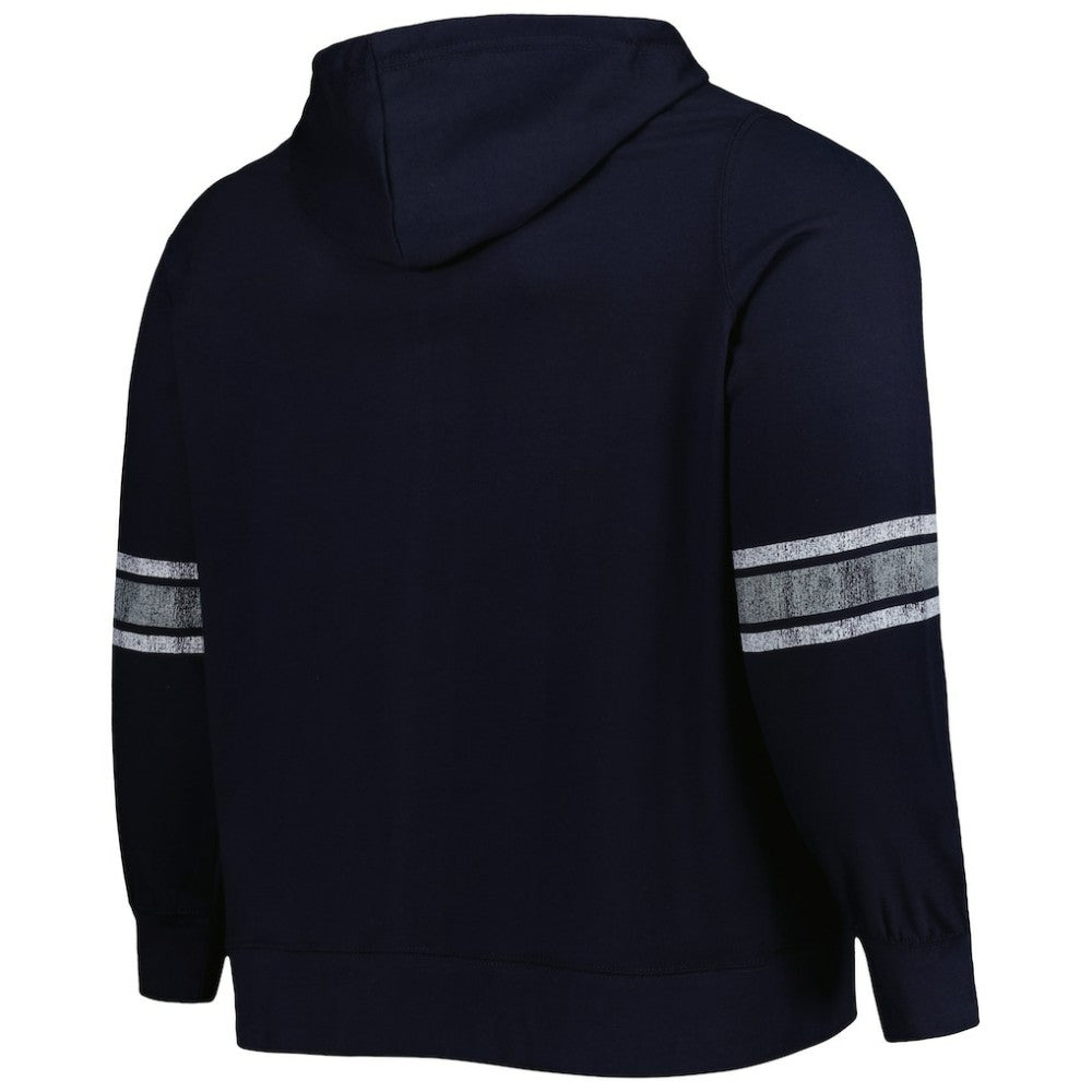 Boston Red Sox Women's Plus Size Front Logo Full-Zip Hoodie - Navy/Heather Gray