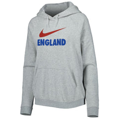 England National Team Women's Lockup Varsity Fleece Raglan Pullover Hoodie - Heather Gray | Nike sale