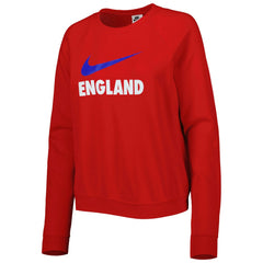 England National Team Women's Lockup Varsity Tri-Blend Raglan Pullover Sweatshirt - Red | Nike for sale