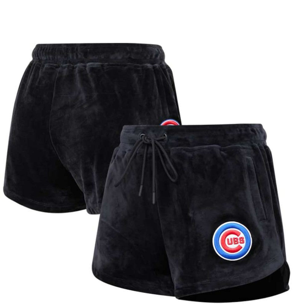 Chicago Cubs Pro Standard Women's Classic Velour Lounge Shorts - Black
