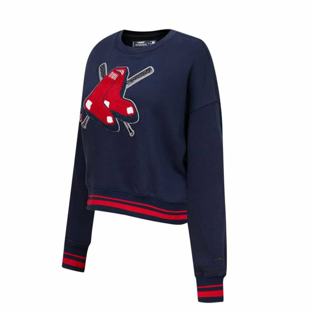 Boston Red Sox Pro Standard Women's Mash Up Pullover Sweatshirt - Navy