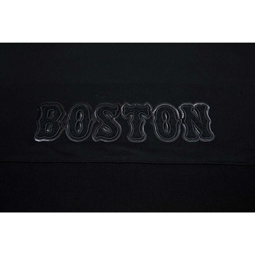 Boston Red Sox Pro Standard Women's Triple Black Cropped Pullover Hoodie